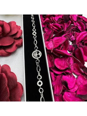 Victoria 925 Ayar Gümüş Hayat Ağacı Bileklik – Zirkon Taşlı Şık Kadın Bileklik