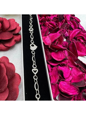 Victoria 925 Ayar Gümüş Kuş ve Kalp Figürlü Bileklik – Zirkon Taşlı Şık Kadın Bileklik