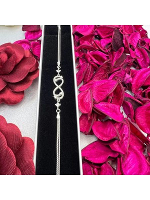 Victoria 925 Ayar Gümüş Sonsuzluk Figürlü Bileklik – Zirkon Taşlı Zarif Kadın Bileklik