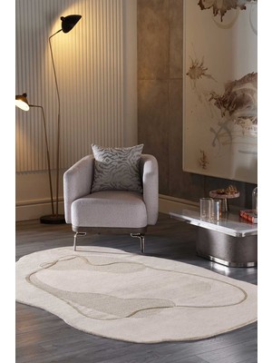 Gümüşsuyu Lugano Art 19041 Tozumaz Üç Boyutlu Özel Şekilli Tasarım Halı