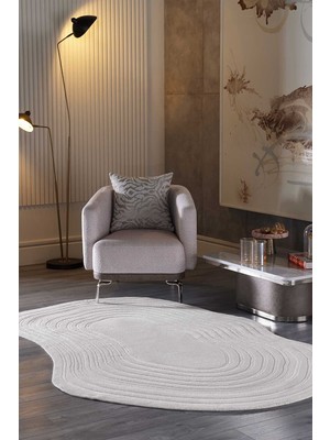 Gümüşsuyu Lugano Art 19040 Tozumaz Üç Boyutlu Özel Şekilli Tasarım Halı