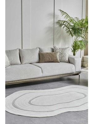 Gümüşsuyu Lugano Art 19040 Tozumaz Üç Boyutlu Özel Şekilli Tasarım Halı