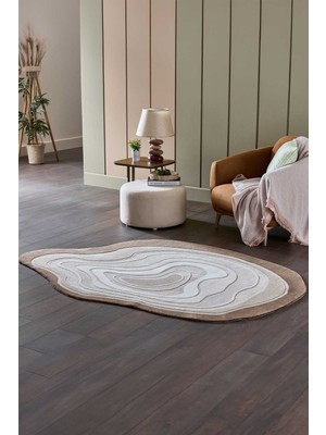 Gümüşsuyu Lugano Art 19061 Tozumaz Üç Boyutlu Özel Şekilli Tasarım Halı