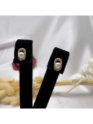 Victoria 925 Ayar Gümüş Altın Kaplama Inci Detaylı Küpe – Klasik ve Zarif Tasarım