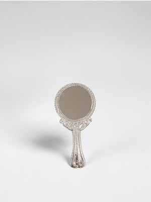 Butik Center Mini Vintage Tasarım Oymalı Saplı El Aynası Dekoratif Ayna Gelin Kına Düğün Nikah  Mini Ayna