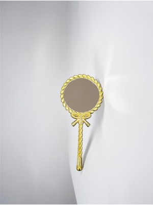 Butik Center Vintage Tarz Fiyonk Detaylı Mini El Aynası Dekoratif Hediye Düğün Kına Nikah