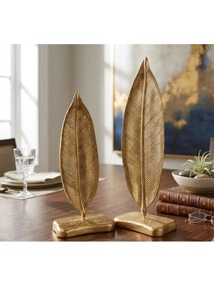 Mirsa Global 2 Li Dekoratif Kaideli Yaprak Siyah