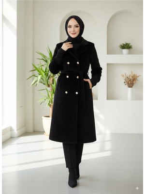 Lavrisa Belden Bağlamalı Fok Kumaş Kaban