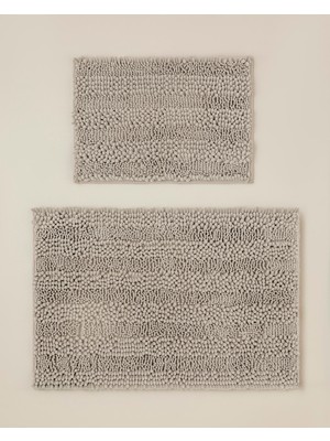 English Home Big And Tiny Kaydırmaz Taban Banyo Paspası Seti 60X90 + 40X60 cm Bej