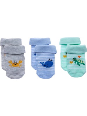 Hellobaby Erkek Bebek 3lü Kıvrık Çorap