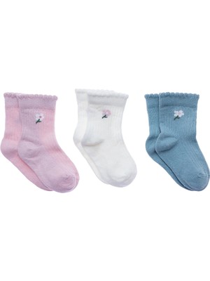 Hellobaby Erkek Bebek 3lü Soket Çorap Çiçek Baskılı