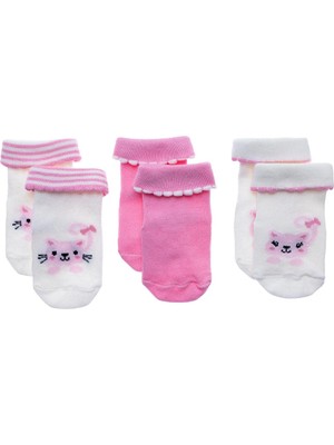 Hellobaby Kız Bebek 3lü Kıvrık Çorap