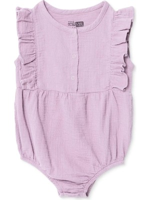 Hellobaby Kız Bebek Body Tavşan Baskılı Çıtçıtlı Bisiklet Yaka Atlet