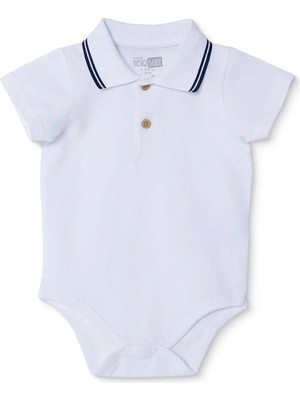 Hellobaby Erkek Bebek Body Çıtçıtlı Polo Yaka Kısa Kol