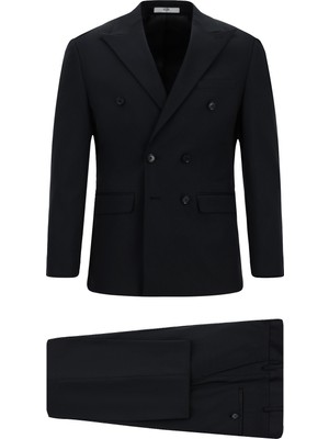 Kiğılı 7 Drop Slim Fit Dar Kesim Pamuklu Lyocell Kruvaze Takım Elbise