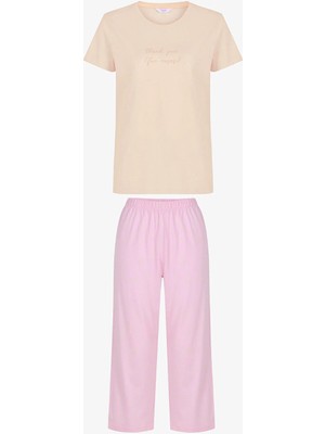 Penti Pembe Roses Pamuklu Kapri Pijama Takımı