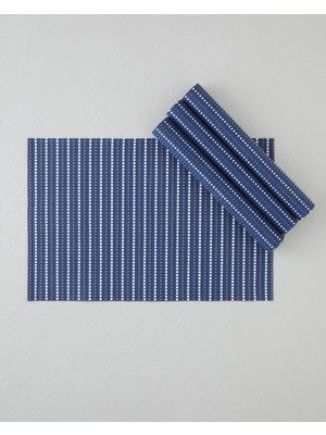 English Home Sailor Lines Pvc 4'lü Amerikan Servis 30X45 cm Lacivert-Beyaz