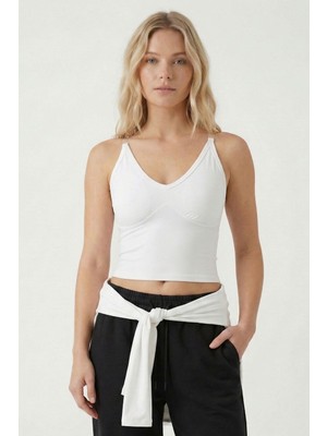 Rays Beyaz Hayalet Askılı Bluz 9053