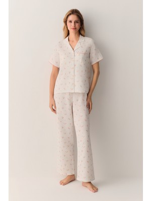 Suwen Clara Gömlek Yaka Pijama Takımı