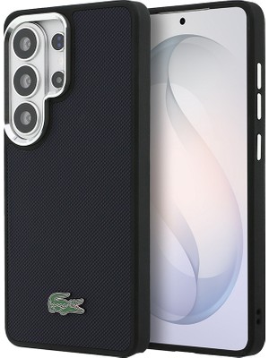 Galaxy S26 Ultra Kılıf Lacoste Lisanslı Pu Pike Desenli Ikonik Timsah Metal Logolu Kapak Lacivert