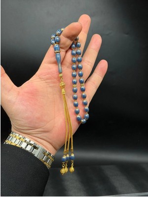 Premium 22 K Işleme Gümüş Tesbih 22K Altın Kaplama Uzun Püsküllü