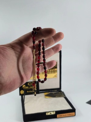 Bilek Boy Özel Master Serisi Ateş Kehribar 22 K Altın Kaplama Püskül