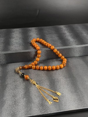 Osmanlı Benzetme Sıkma Kehribar Tesbih Kişiye Özel Tasarım Püsküllü