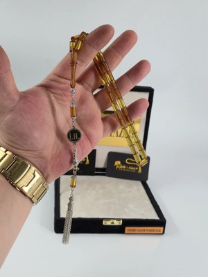 Kişiye Özel Isimli Püskül Tasarımlı Kesme Hareli Ateş Kehribar