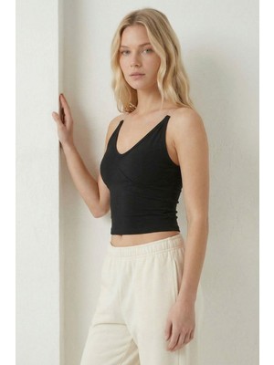 Rays Siyah Hayalet Askılı Bluz 9053