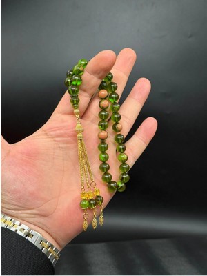 Premium Hareli Sıkma Kehribar 14K Özel Tasarım Püsküllü