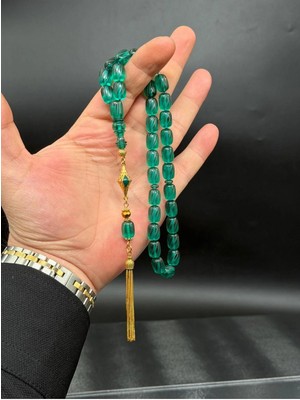 Premium Faseta Işçilikli Zar Kehribar 14K Altın Kaplama Özel Tasarım Püskül