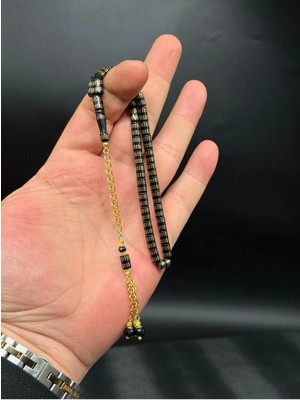 Premium Bilekboy 14K Altın Işleme Sıkma Kehribar Tesbih 22K Özel Tasarım Püskül