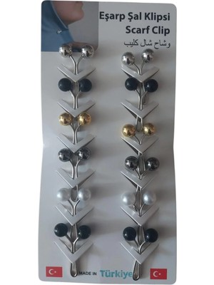 Gül Eşarp Şal Klipsi Kadın Kullanımı İçin Dayanıklı Metal ve Plastik Materyal ile Şık Tasarım