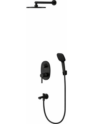 Teska Tenedos 2+1 Yönlü Ankastre Set - Siyah