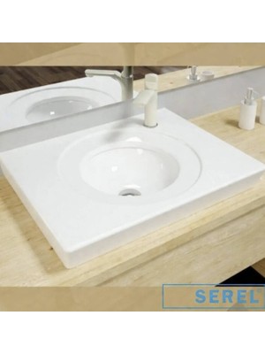 Serel - Poseidon Tezgah Üstü Lavabo 65 cm Beyaz Outlet - PS30SDS110AB-