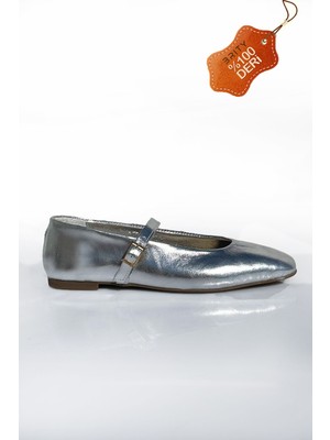 Brity %100 Hakiki Deri Baretli Balerin Model Günlük Babet