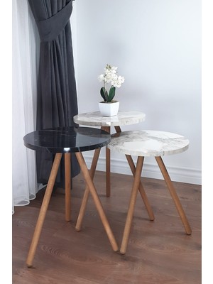 İntergo Zigon Sehpa Ahşap Ayaklı Bendir ve Efes