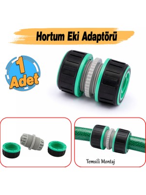 Badem10 Yarım Parmak 1/2 Inç Hortum Ekleme Adaptörü 1 Adet Iki Hortum Ucunu Birbirine Bağlama Tamiri