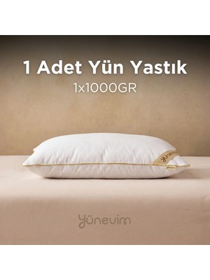 Yünevim Doğal Kuzu Boncuk Yünü Yastık 1 Adet 50X70 cm 1000 gr Merinos Kuzu Yünü