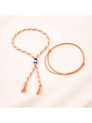 Crystal Atelier Turuncu Ip Bileklik ve Marteniçka Set