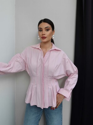 Esra Helvacı Bel Pileli Gömlek