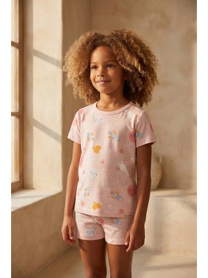 Katia & Bony Kız Çocuk Unicorn Desenli Paketli Şortlu Pijama Takımı