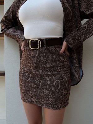 Esra Helvacı Etnik Desen Mini Etek