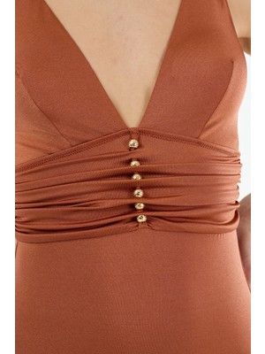 Louren M22151 Uzun Üçgen Boncuklu Mayo