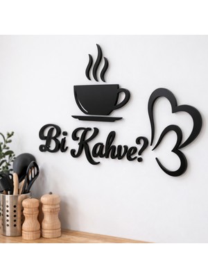 Hippodeco Bi Kahve? Mdf Mutfak Duvar Dekoru Kahve Temalı Duvar Süsü Siyah 3mm Modern Kahve Köşesi Dekor