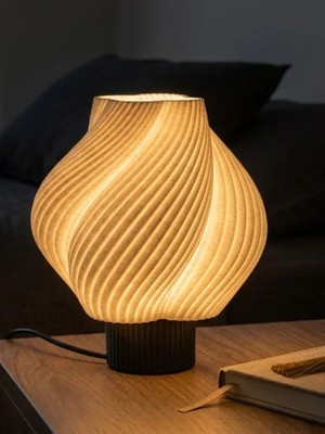 Designobee Krema - Modern Masa ve Gece Lambası – Ambiyans Lambası, Dekoratif LED Abajur, E14 Duy