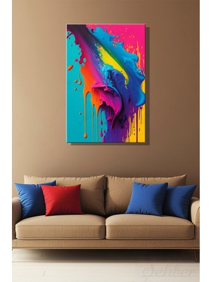 Şehber Modern Dekoratif Tekli Kanvas Duvar Tablosu Dikey Salon Mutfak Yatak Odası Ofis Soyut Kompozisyon