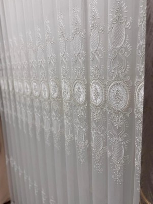 Nivemes Home Nivemeshome Hazel Aplik3 Ekru 1/2,5 Pileli Bambu Tül Perde