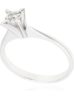 Berk Mücevherat 0.10 Karat Pırlanta Tektaş Yüzük 11