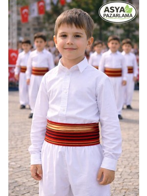 Asya Pazarlama Erkek Çocuk Gösteri Bel Kuşağı, Okul Gösterisi Bel Kuşağı, Folklor Mehter Kostüm Bel Kuşağı,keşan